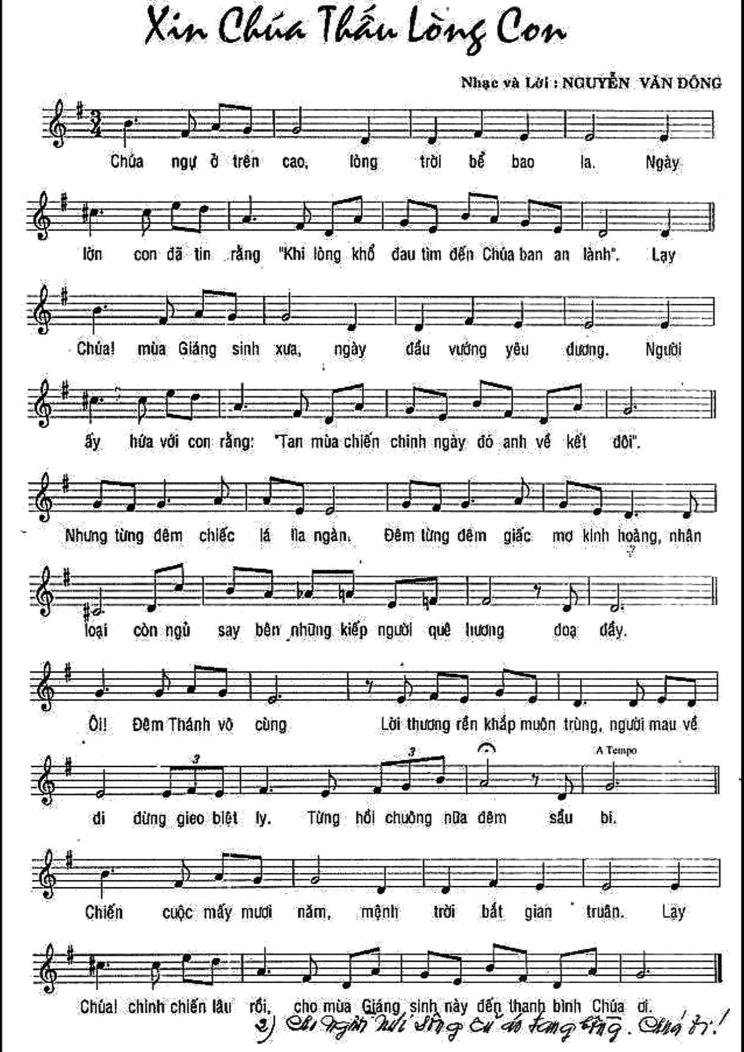 Sheet nhạc Xin Chúa Thấu Lòng Con